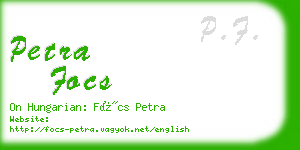 petra focs business card